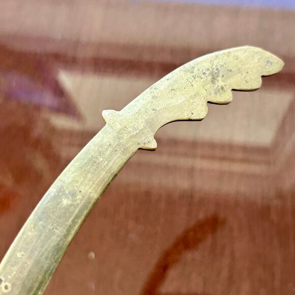 Antique Etched Brass Letter Opener Vintage Desk Accessory - Picture 4 of 8